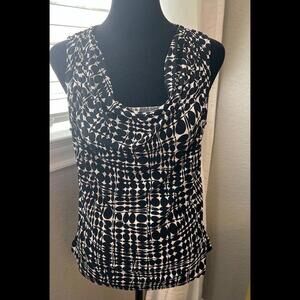 Calvin Klein women's Black And White‎ Graphic Print Poly, Spandex Tank Size S